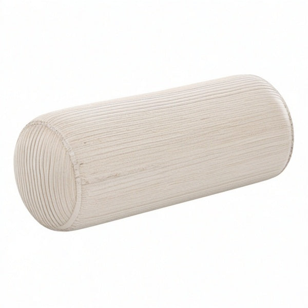 Cojín cilíndrico 20 x 50 cm de tejido acanalado beige - apoyo decorativo