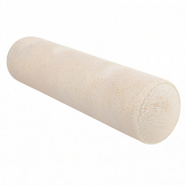 Cojín cilíndrico 20 x 60 cm de tejido bouclé beige para apoyo decorativo