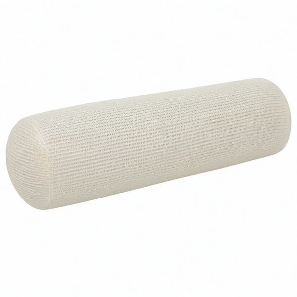 Cojín cilíndrico 15 x 50 cm de poliéster beige - apoyo decorativo