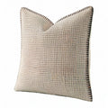 Cojín cuadrado 45 cm de tejido beige y negro decorativo
