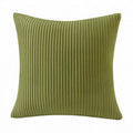 Cojín cuadrado 45 cm de pana verde con textura acanalada decorativo