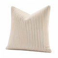 Cojín decorativo cuadrado 45 cm de tejido acanalado beige para sofá