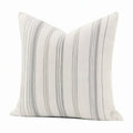 Cojín cuadrado 50 cm beige y gris de tejido rayado decorativo