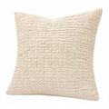 Cojín decorativo 45 x 45 cm de algodón beige con textura tejida