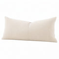 Cojín lumbar 50 x 30 cm beige de tejido bouclé decorativo