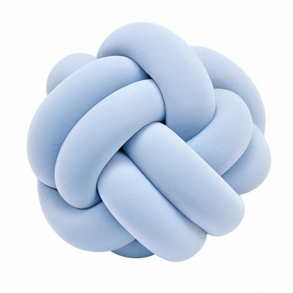 Cojín decorativo de nudo 30 cm de poliéster azul claro suave