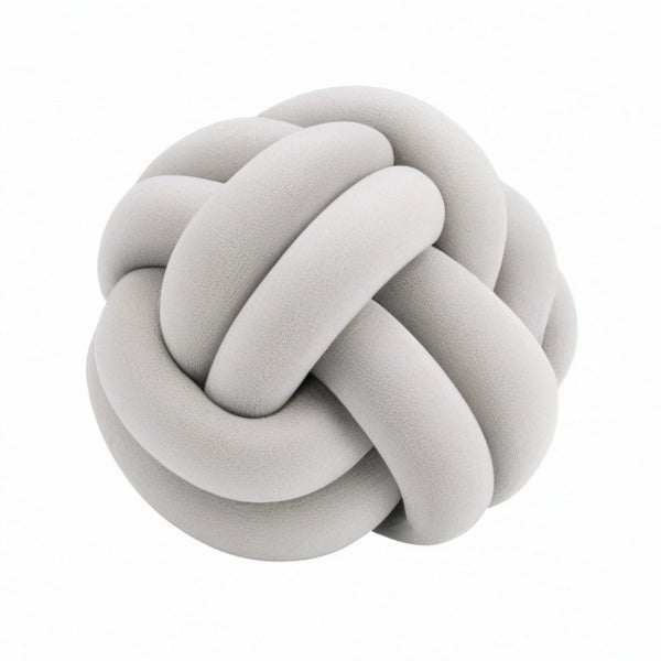 Cojín decorativo de nudo 30 cm textil gris suave