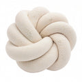 Cojín decorativo de nudo 30 cm en tejido bouclé crema suave