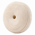 Cojín redondo 50 cm de tejido textil beige con textura trenzada para asiento y decoración