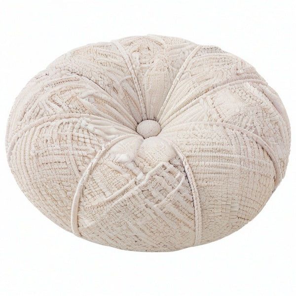 Cojín redondo 55 cm de algodón beige - estilo bohemio para asiento